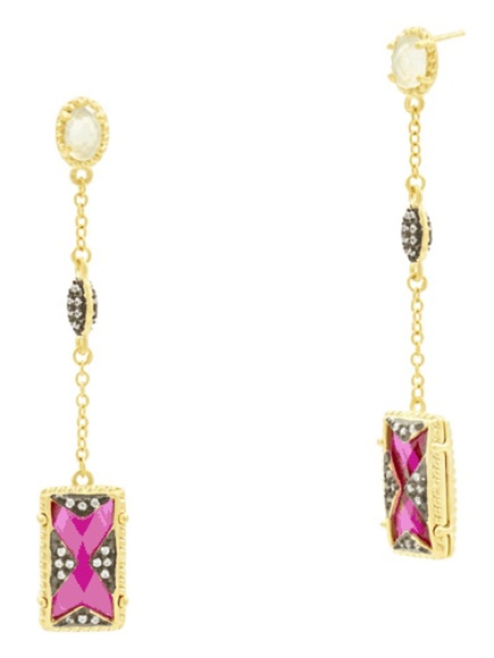 Freida Rothman Rouge Linear Drop Earrings